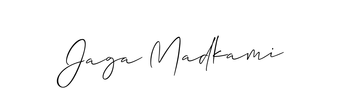 Also You can easily find your signature by using the search form. We will create Jaga Madkami name handwritten signature images for you free of cost using Allison_Script sign style. Jaga Madkami signature style 2 images and pictures png