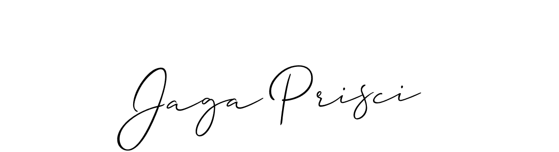 The best way (Allison_Script) to make a short signature is to pick only two or three words in your name. The name Jaga Prisci include a total of six letters. For converting this name. Jaga Prisci signature style 2 images and pictures png