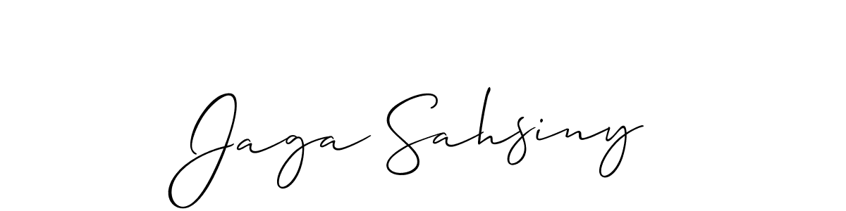 Design your own signature with our free online signature maker. With this signature software, you can create a handwritten (Allison_Script) signature for name Jaga Sahsiny. Jaga Sahsiny signature style 2 images and pictures png