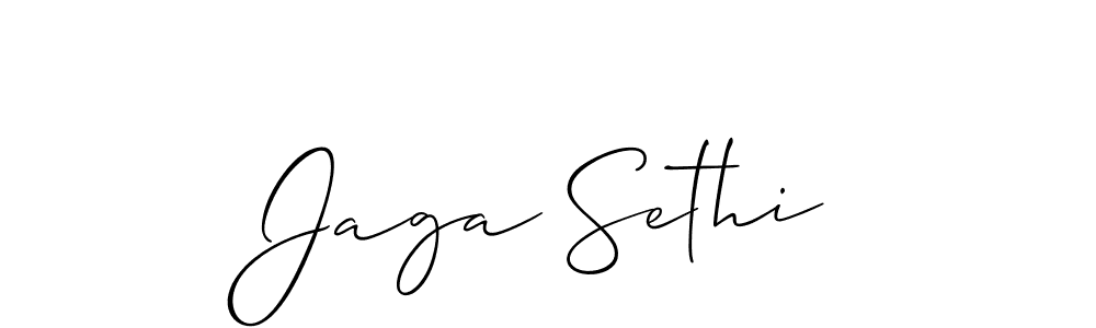 Design your own signature with our free online signature maker. With this signature software, you can create a handwritten (Allison_Script) signature for name Jaga Sethi. Jaga Sethi signature style 2 images and pictures png
