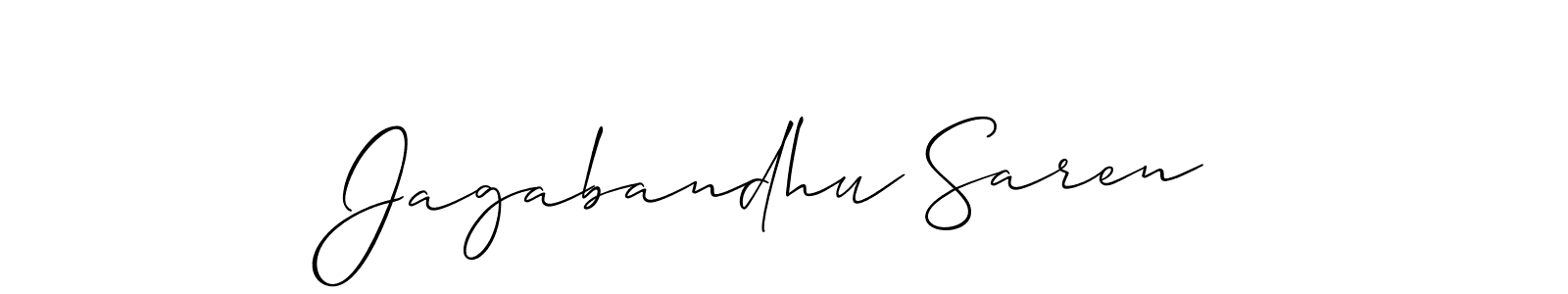 How to make Jagabandhu Saren signature? Allison_Script is a professional autograph style. Create handwritten signature for Jagabandhu Saren name. Jagabandhu Saren signature style 2 images and pictures png