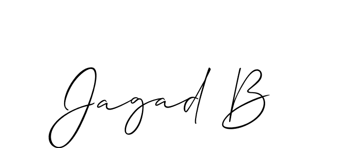 Make a beautiful signature design for name Jagad B. With this signature (Allison_Script) style, you can create a handwritten signature for free. Jagad B signature style 2 images and pictures png