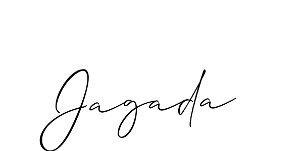 How to make Jagada signature? Allison_Script is a professional autograph style. Create handwritten signature for Jagada name. Jagada signature style 2 images and pictures png