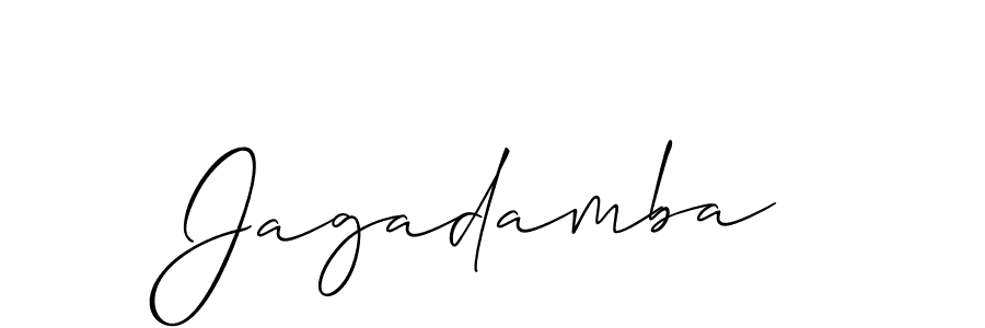 Also we have Jagadamba name is the best signature style. Create professional handwritten signature collection using Allison_Script autograph style. Jagadamba signature style 2 images and pictures png