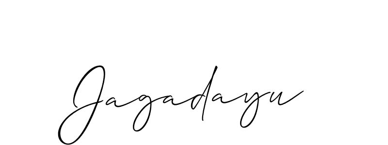 The best way (Allison_Script) to make a short signature is to pick only two or three words in your name. The name Jagadayu include a total of six letters. For converting this name. Jagadayu signature style 2 images and pictures png