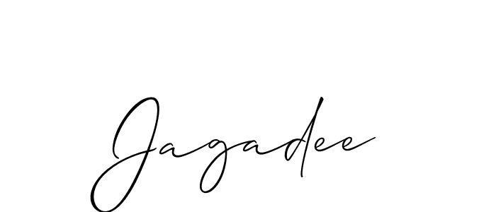 Also You can easily find your signature by using the search form. We will create Jagadee name handwritten signature images for you free of cost using Allison_Script sign style. Jagadee signature style 2 images and pictures png