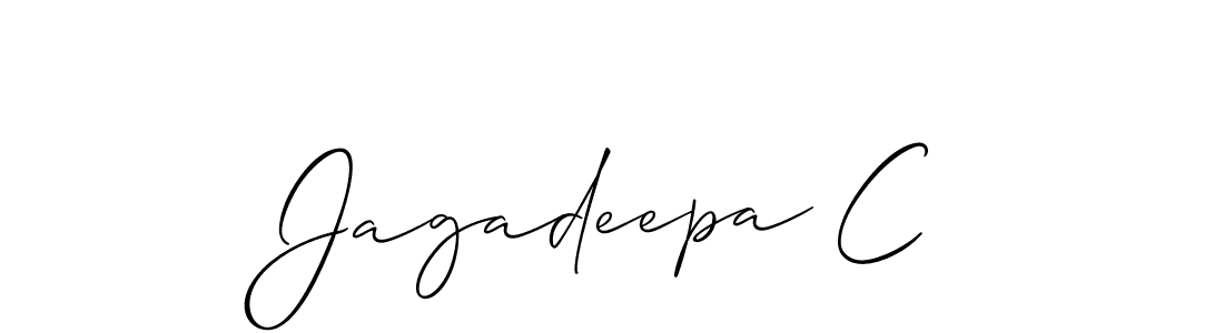 How to make Jagadeepa C name signature. Use Allison_Script style for creating short signs online. This is the latest handwritten sign. Jagadeepa C signature style 2 images and pictures png