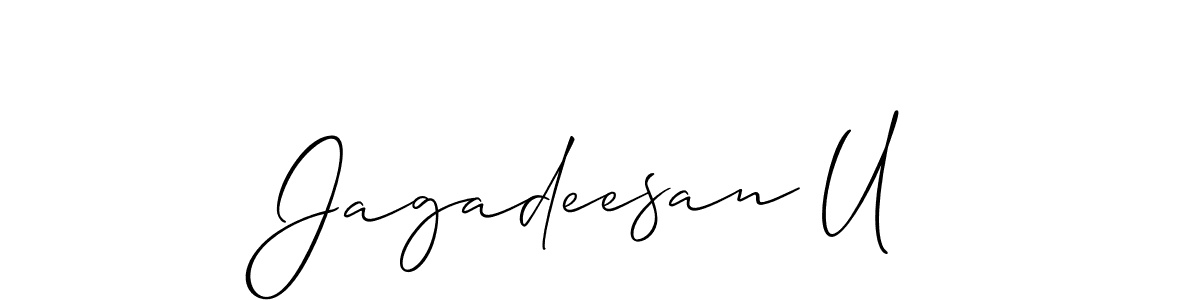 Once you've used our free online signature maker to create your best signature Allison_Script style, it's time to enjoy all of the benefits that Jagadeesan U name signing documents. Jagadeesan U signature style 2 images and pictures png