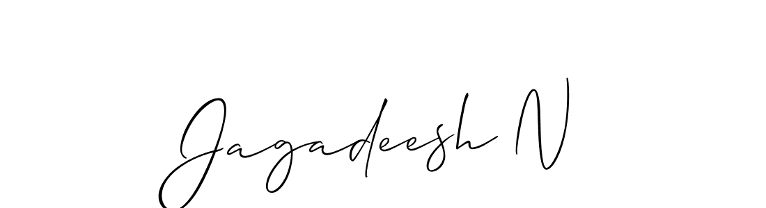 Use a signature maker to create a handwritten signature online. With this signature software, you can design (Allison_Script) your own signature for name Jagadeesh N. Jagadeesh N signature style 2 images and pictures png