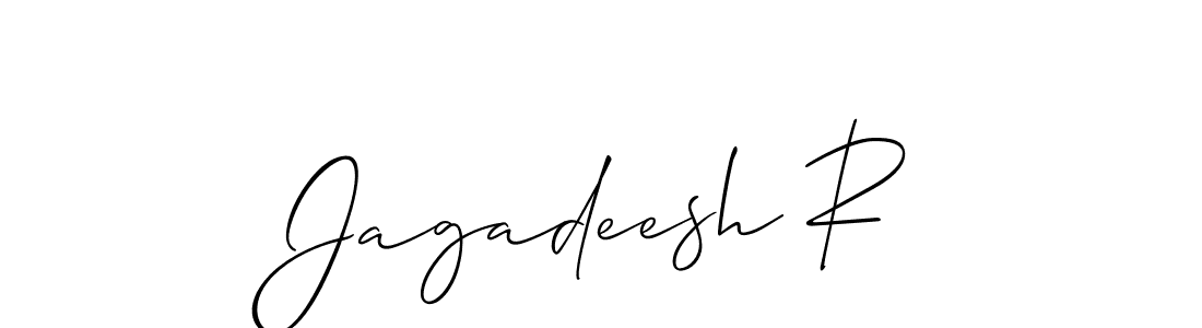 How to make Jagadeesh R name signature. Use Allison_Script style for creating short signs online. This is the latest handwritten sign. Jagadeesh R signature style 2 images and pictures png