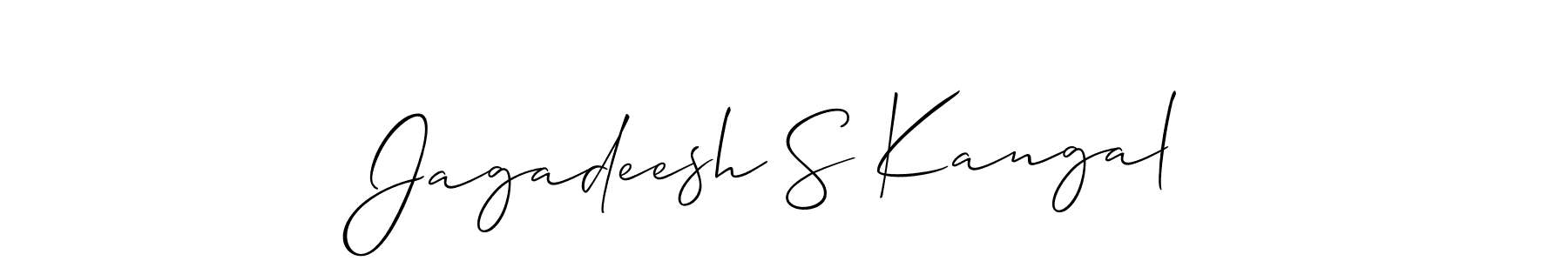 Create a beautiful signature design for name Jagadeesh S Kangal. With this signature (Allison_Script) fonts, you can make a handwritten signature for free. Jagadeesh S Kangal signature style 2 images and pictures png