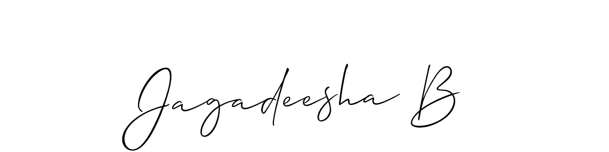 Create a beautiful signature design for name Jagadeesha B. With this signature (Allison_Script) fonts, you can make a handwritten signature for free. Jagadeesha B signature style 2 images and pictures png