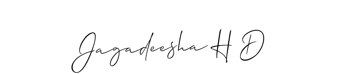 It looks lik you need a new signature style for name Jagadeesha H D. Design unique handwritten (Allison_Script) signature with our free signature maker in just a few clicks. Jagadeesha H D signature style 2 images and pictures png