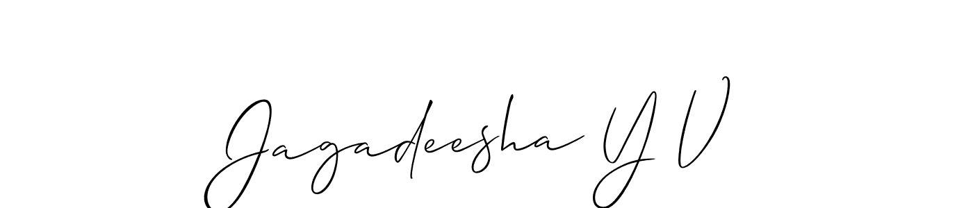 Design your own signature with our free online signature maker. With this signature software, you can create a handwritten (Allison_Script) signature for name Jagadeesha Y V. Jagadeesha Y V signature style 2 images and pictures png