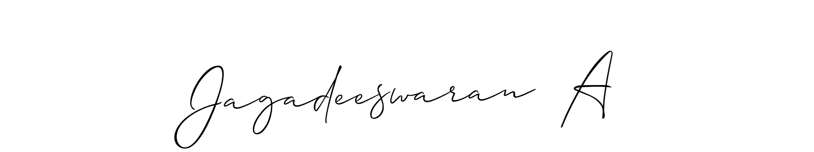 Also You can easily find your signature by using the search form. We will create Jagadeeswaran  A name handwritten signature images for you free of cost using Allison_Script sign style. Jagadeeswaran  A signature style 2 images and pictures png