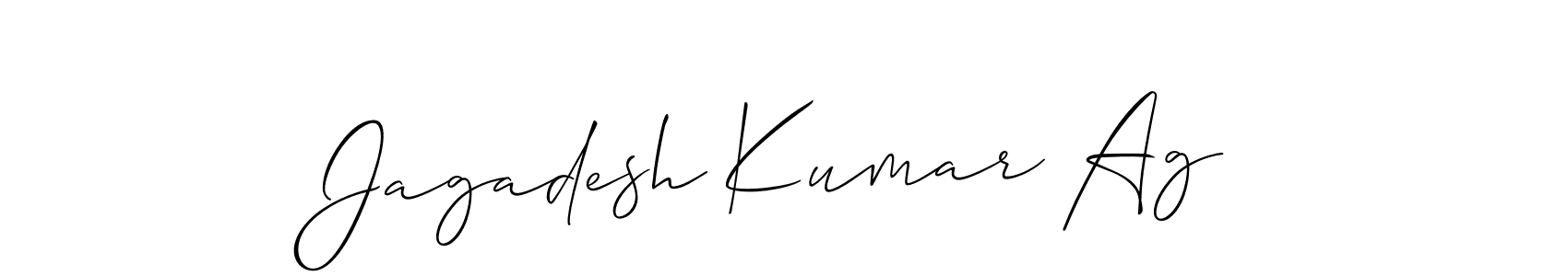 Create a beautiful signature design for name Jagadesh Kumar Ag. With this signature (Allison_Script) fonts, you can make a handwritten signature for free. Jagadesh Kumar Ag signature style 2 images and pictures png
