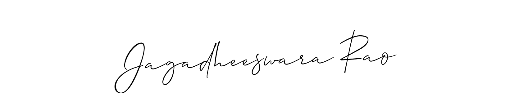 It looks lik you need a new signature style for name Jagadheeswara Rao. Design unique handwritten (Allison_Script) signature with our free signature maker in just a few clicks. Jagadheeswara Rao signature style 2 images and pictures png