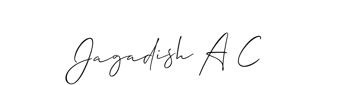 Design your own signature with our free online signature maker. With this signature software, you can create a handwritten (Allison_Script) signature for name Jagadish A C. Jagadish A C signature style 2 images and pictures png