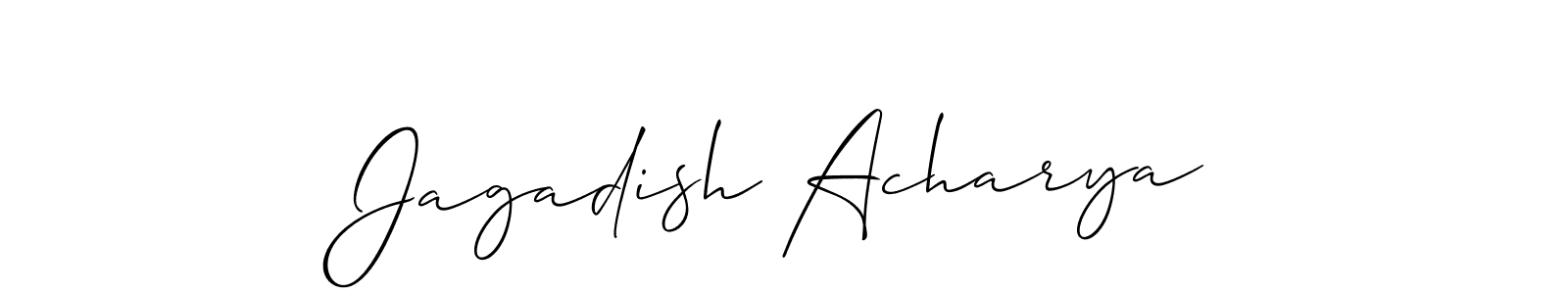 This is the best signature style for the Jagadish Acharya name. Also you like these signature font (Allison_Script). Mix name signature. Jagadish Acharya signature style 2 images and pictures png