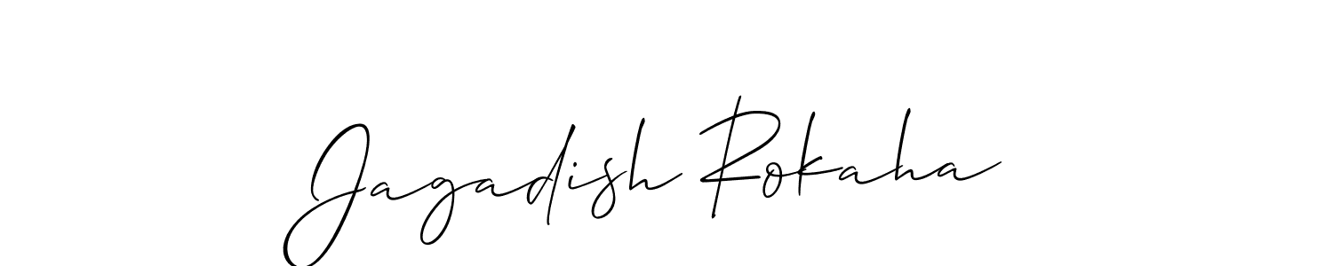 The best way (Allison_Script) to make a short signature is to pick only two or three words in your name. The name Jagadish Rokaha include a total of six letters. For converting this name. Jagadish Rokaha signature style 2 images and pictures png