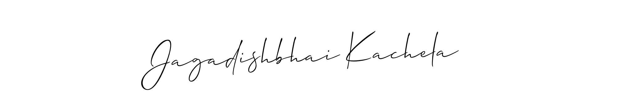 Allison_Script is a professional signature style that is perfect for those who want to add a touch of class to their signature. It is also a great choice for those who want to make their signature more unique. Get Jagadishbhai Kachela name to fancy signature for free. Jagadishbhai Kachela signature style 2 images and pictures png