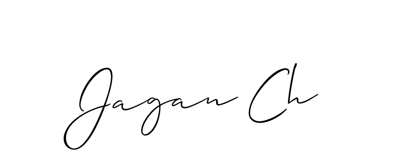 How to make Jagan Ch name signature. Use Allison_Script style for creating short signs online. This is the latest handwritten sign. Jagan Ch signature style 2 images and pictures png
