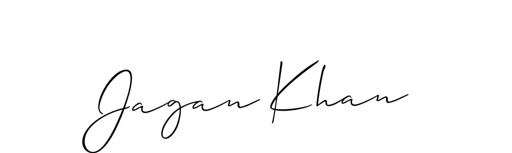 How to make Jagan Khan name signature. Use Allison_Script style for creating short signs online. This is the latest handwritten sign. Jagan Khan signature style 2 images and pictures png