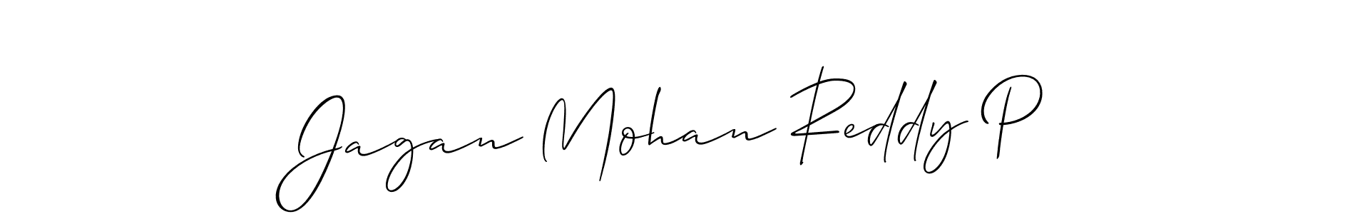 It looks lik you need a new signature style for name Jagan Mohan Reddy P. Design unique handwritten (Allison_Script) signature with our free signature maker in just a few clicks. Jagan Mohan Reddy P signature style 2 images and pictures png
