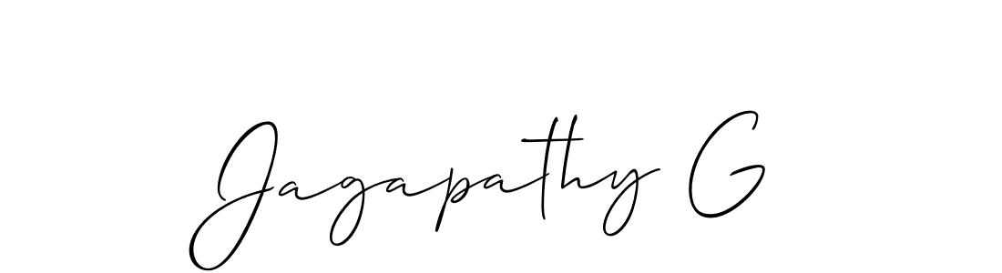 Create a beautiful signature design for name Jagapathy G. With this signature (Allison_Script) fonts, you can make a handwritten signature for free. Jagapathy G signature style 2 images and pictures png