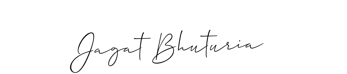 How to make Jagat Bhuturia name signature. Use Allison_Script style for creating short signs online. This is the latest handwritten sign. Jagat Bhuturia signature style 2 images and pictures png