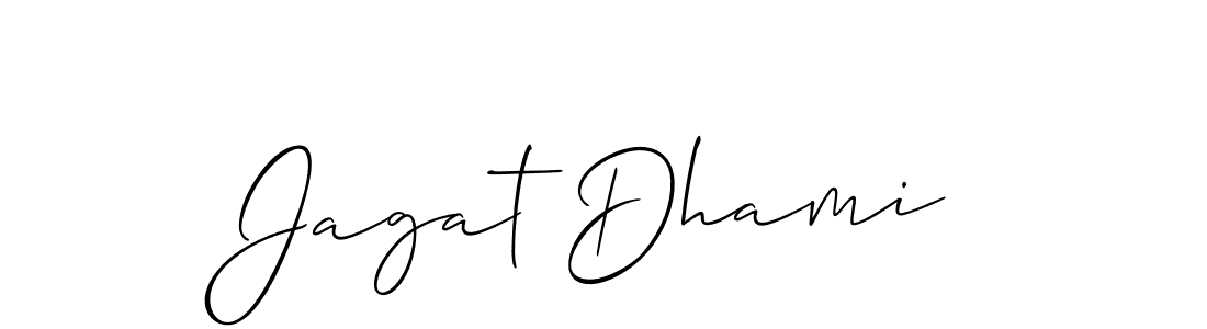 Make a beautiful signature design for name Jagat Dhami. With this signature (Allison_Script) style, you can create a handwritten signature for free. Jagat Dhami signature style 2 images and pictures png