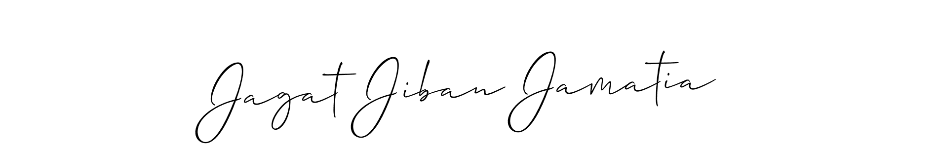 Design your own signature with our free online signature maker. With this signature software, you can create a handwritten (Allison_Script) signature for name Jagat Jiban Jamatia. Jagat Jiban Jamatia signature style 2 images and pictures png