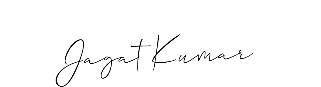 Allison_Script is a professional signature style that is perfect for those who want to add a touch of class to their signature. It is also a great choice for those who want to make their signature more unique. Get Jagat Kumar name to fancy signature for free. Jagat Kumar signature style 2 images and pictures png
