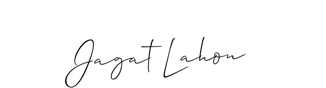 The best way (Allison_Script) to make a short signature is to pick only two or three words in your name. The name Jagat Lahon include a total of six letters. For converting this name. Jagat Lahon signature style 2 images and pictures png