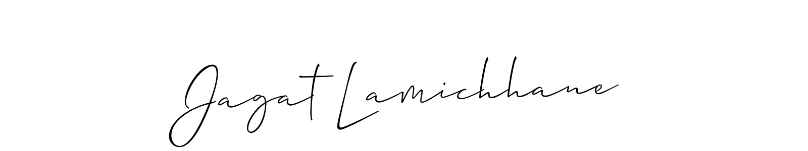 You should practise on your own different ways (Allison_Script) to write your name (Jagat Lamichhane) in signature. don't let someone else do it for you. Jagat Lamichhane signature style 2 images and pictures png