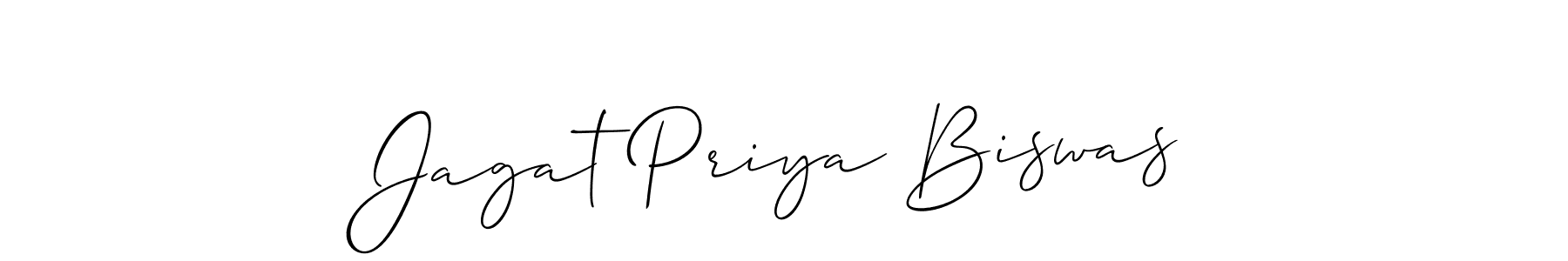 if you are searching for the best signature style for your name Jagat Priya Biswas. so please give up your signature search. here we have designed multiple signature styles  using Allison_Script. Jagat Priya Biswas signature style 2 images and pictures png