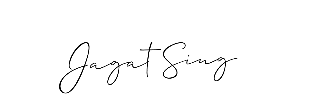 Create a beautiful signature design for name Jagat Sing. With this signature (Allison_Script) fonts, you can make a handwritten signature for free. Jagat Sing signature style 2 images and pictures png