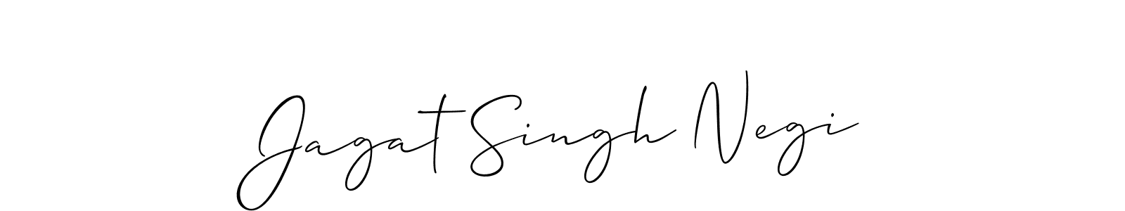 if you are searching for the best signature style for your name Jagat Singh Negi. so please give up your signature search. here we have designed multiple signature styles  using Allison_Script. Jagat Singh Negi signature style 2 images and pictures png