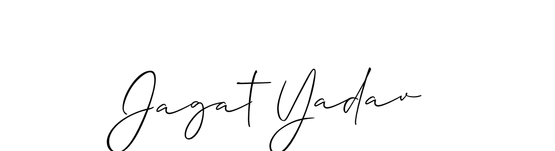 Use a signature maker to create a handwritten signature online. With this signature software, you can design (Allison_Script) your own signature for name Jagat Yadav. Jagat Yadav signature style 2 images and pictures png