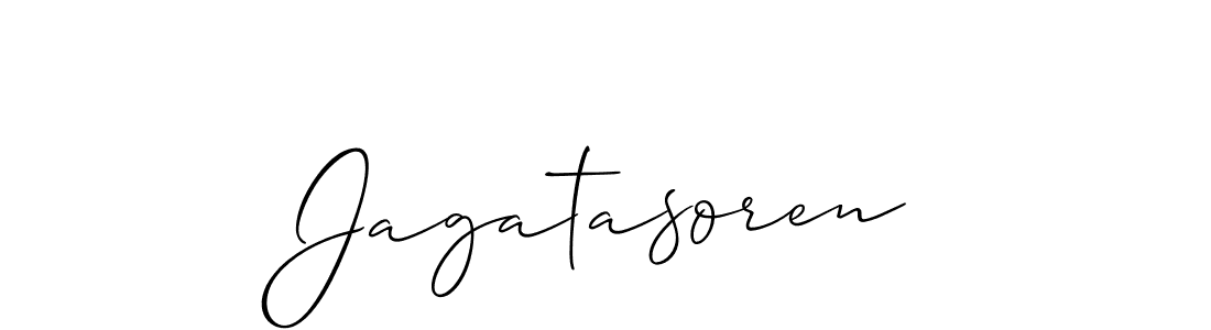 if you are searching for the best signature style for your name Jagatasoren. so please give up your signature search. here we have designed multiple signature styles  using Allison_Script. Jagatasoren signature style 2 images and pictures png