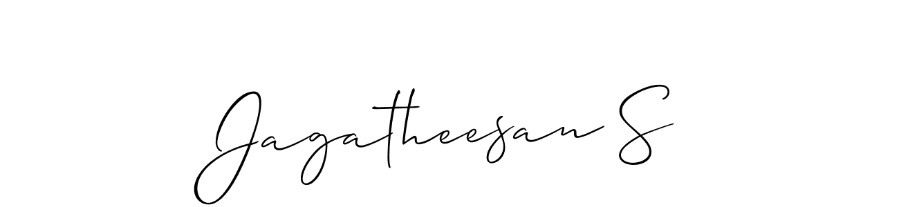 It looks lik you need a new signature style for name Jagatheesan S. Design unique handwritten (Allison_Script) signature with our free signature maker in just a few clicks. Jagatheesan S signature style 2 images and pictures png