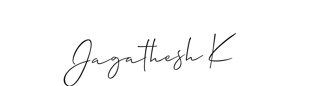 Create a beautiful signature design for name Jagathesh K. With this signature (Allison_Script) fonts, you can make a handwritten signature for free. Jagathesh K signature style 2 images and pictures png