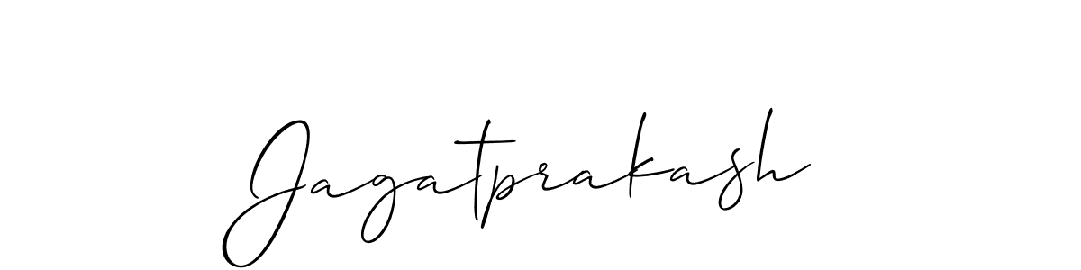 It looks lik you need a new signature style for name Jagatprakash. Design unique handwritten (Allison_Script) signature with our free signature maker in just a few clicks. Jagatprakash signature style 2 images and pictures png