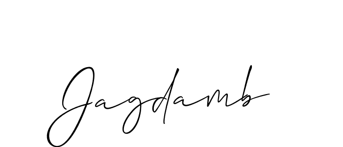 if you are searching for the best signature style for your name Jagdamb. so please give up your signature search. here we have designed multiple signature styles  using Allison_Script. Jagdamb signature style 2 images and pictures png