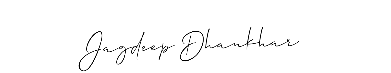 Create a beautiful signature design for name Jagdeep Dhankhar. With this signature (Allison_Script) fonts, you can make a handwritten signature for free. Jagdeep Dhankhar signature style 2 images and pictures png