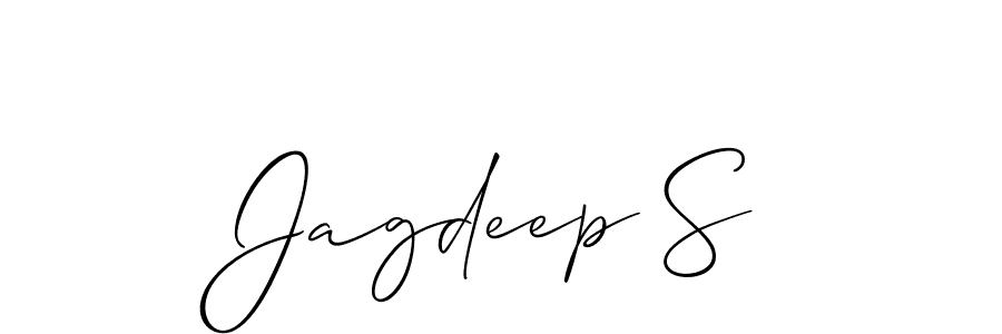 Make a beautiful signature design for name Jagdeep S. With this signature (Allison_Script) style, you can create a handwritten signature for free. Jagdeep S signature style 2 images and pictures png