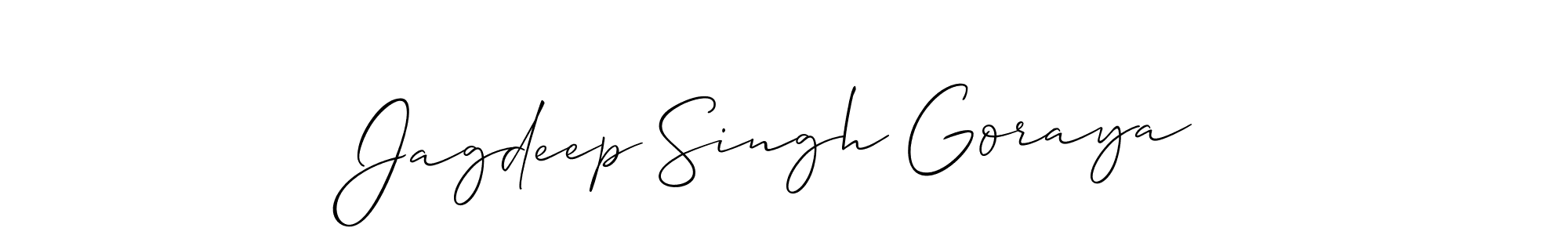 How to Draw Jagdeep Singh Goraya signature style? Allison_Script is a latest design signature styles for name Jagdeep Singh Goraya. Jagdeep Singh Goraya signature style 2 images and pictures png