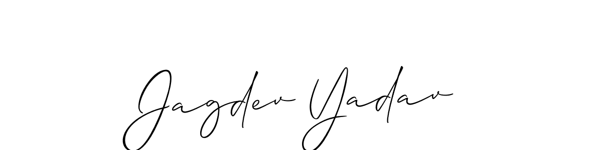 Allison_Script is a professional signature style that is perfect for those who want to add a touch of class to their signature. It is also a great choice for those who want to make their signature more unique. Get Jagdev Yadav name to fancy signature for free. Jagdev Yadav signature style 2 images and pictures png