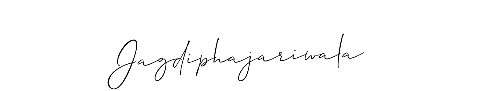 The best way (Allison_Script) to make a short signature is to pick only two or three words in your name. The name Jagdiphajariwala include a total of six letters. For converting this name. Jagdiphajariwala signature style 2 images and pictures png