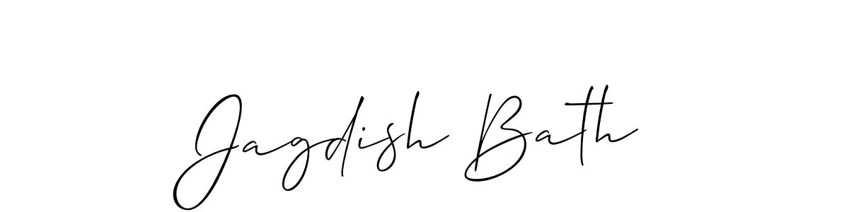 How to make Jagdish Bath name signature. Use Allison_Script style for creating short signs online. This is the latest handwritten sign. Jagdish Bath signature style 2 images and pictures png